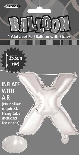 Unique Balloons 14" Alphabet Foil Balloon - Letter X (5 Colours)