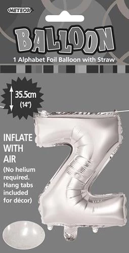 Unique 14" Alphabet Foil Balloon - Letter Z (5 Colours) Balloons