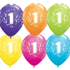 Everything Party Balloons 11" Qualatex 1st Birthday Tropical Assorted Colour Latex Balloon