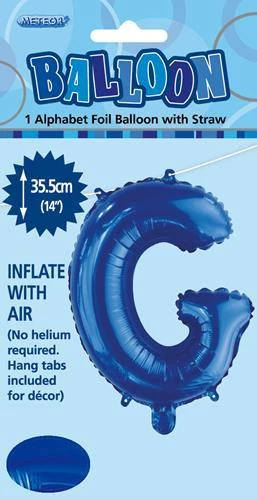 Unique 14" Alphabet Foil Balloon - Letter G (5 Colours)
