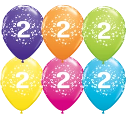 Everything Party 11" Qualatex 2nd Birthday Tropical Assorted Colour Latex Balloon Balloons