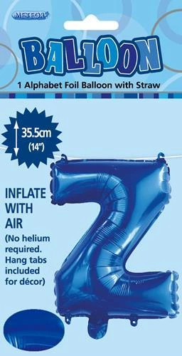 Unique 14" Alphabet Foil Balloon - Letter Z (5 Colours) Balloons