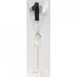 Everything Party Glitter Numeral Candle With Long Stick - Black All Birthday
