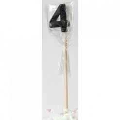 Everything Party Glitter Numeral Candle With Long Stick - Black All Birthday