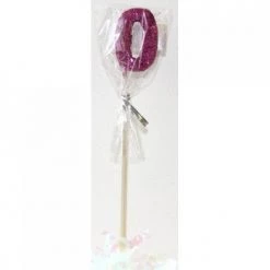 Everything Party Glitter Numeral Candle With Long Stick - Hot Pink All Birthday