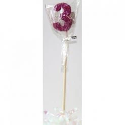 Everything Party Glitter Numeral Candle With Long Stick - Hot Pink All Birthday
