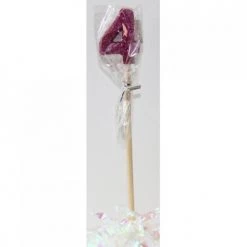 Everything Party Glitter Numeral Candle With Long Stick - Hot Pink All Birthday