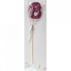 Everything Party Glitter Numeral Candle With Long Stick - Hot Pink All Birthday