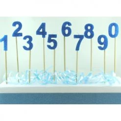 Everything Party Glitter Numeral Candle With Long Stick - Royal Blue