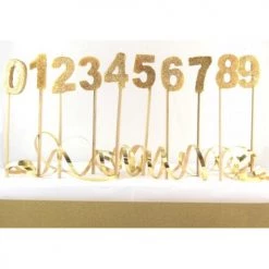 Everything Party All Birthday Glitter Numeral Candle With Long Stick - Gold
