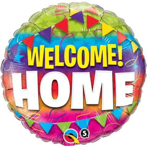 Qualatex Balloons 18" Welcome Home Colour Bunting Foil Balloon