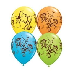 Everything Party 11" Qualatex Monkeys Assorted Latex Balloon