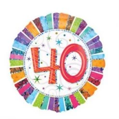 Balloons 18" Anagram Holographic Radiant 40th Birthday Foil Balloon