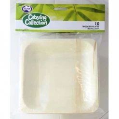 Everything Party 10pk Wooden Plates (3 Sizes) Tableware