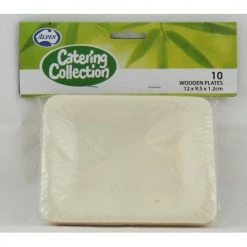 Everything Party 10pk Wooden Plates (3 Sizes) Tableware