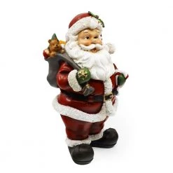 Pacific Wholesale Standing Santa Figurine Decoration - Santa With Gift Bag