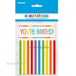 Everything Party All Birthday 8pk Rainbow Birthday Invitation
