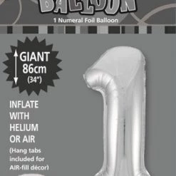 Unique 34" Jumbo Number Foil Balloon - Number 1 ( 11 Colours ) Balloons