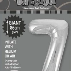 Unique Balloons 34" Jumbo Number Foil Balloon - Number 7 ( 11 Colours )