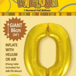 Unique Balloons 34" Jumbo Number Foil Balloon - Number 0 ( 11 Colours )