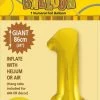 Unique 34" Jumbo Number Foil Balloon - Number 1 ( 11 Colours ) Balloons