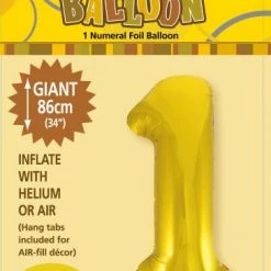 Unique 34" Jumbo Number Foil Balloon - Number 1 ( 11 Colours ) Balloons
