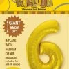 Unique 34" Jumbo Number Foil Balloon - Number 6 ( 11 Colours )