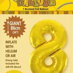 Unique 34" Jumbo Number Foil Balloon - Number 8 ( 11 Colours )