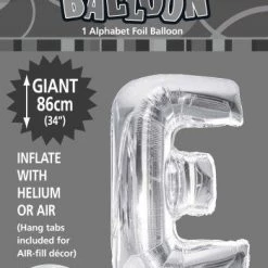 Unique Balloons 34" Meteor Jumbo Foil Balloon - Letter E (3 Colours)