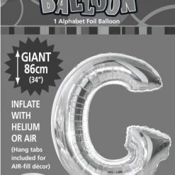 Unique 34" Meteor Jumbo Foil Balloon - Letter G (3 Colours) Balloons