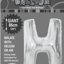 Unique 34" Meteor Jumbo Foil Balloon - Letter H (3 Colours)