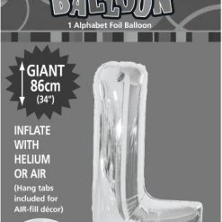 Unique 34" Meteor Jumbo Foil Balloon - Letter L (3 Colours) Balloons