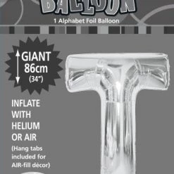 Unique Balloons 34" Meteor Jumbo Foil Balloon - Letter T (3 Colours)