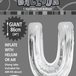 Unique 34" Meteor Jumbo Foil Balloon - Letter U (3 Colours)