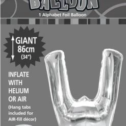 Unique 34" Meteor Jumbo Foil Balloon - Letter W (3 Colours) Balloons