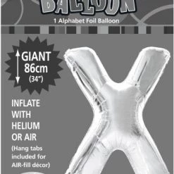 Unique 34" Meteor Jumbo Foil Balloon - Letter X (3 Colours)