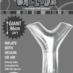 Unique Balloons 34" Meteor Jumbo Foil Balloon - Letter Y (3 Colours)