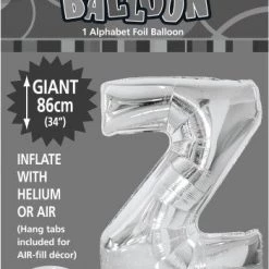 Unique Balloons 34" Meteor Jumbo Foil Balloon - Letter Z (3 Colours)