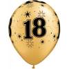 Everything Party 11" Qualatex 18th Birthday Assorted Black And Gold Latex Balloon Balloons