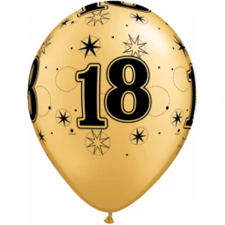 Everything Party 11" Qualatex 18th Birthday Assorted Black And Gold Latex Balloon Balloons
