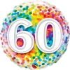 18" Qualatex Happy 60th Birthday Rainbow Confetti Foil Balloon Balloons