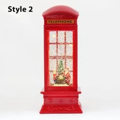 Pacific Wholesale By Event Christmas Telephone Booth Water Lantern With LED Light And Swirling Confetti