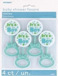 Meteorparty 4pc (Rattles) Baby Blue Favours