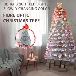 Everything Party 120cm Silver Fibre Optic Slow Colour Changing LED Light Up Christmas Tree By Event