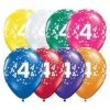 Everything Party Balloons 11" Qualatex 4th Birthday Assorted Colour Latex Balloon