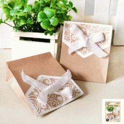 Everything Party All Birthday 4pk Kraft Paper Favour Bag With Vintage Lace Print