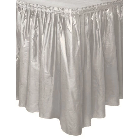Everything Party Plastic Table Skirt - Silver