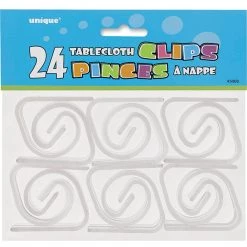 Unique By Theme 24pk Clear Tablecover Clips