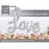 Unique Balloons Love Foil Balloon Banner With Ribbon - Silver