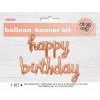 Unique Balloons Happy Birthday Script Foil Balloon Banner - Rose Gold